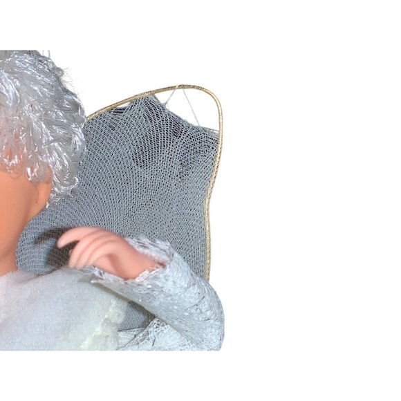 Christmas Angel Tree Topper White Hair vintage - Picture 3 of 11